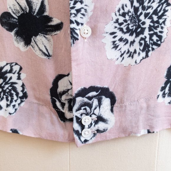 SANDRO Dusty Rose Pink Floral Print Short Sleeve - Picture 4 of 9